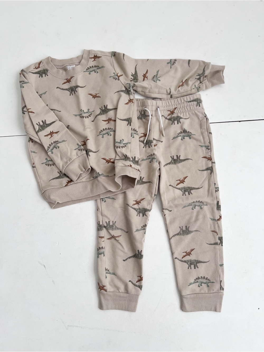 Carter's Beige Kids Dinosaur Sweatshirt and Sweatpants Set Size 4T